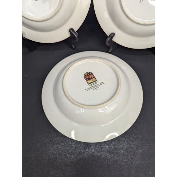 International China Stoneware Over The Housetops 9 1/4" Rimmed Bowl Lot of 3 - Picture 8 of 9